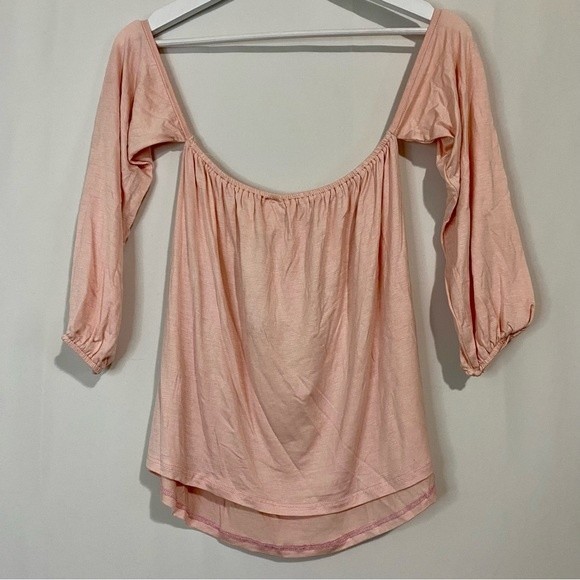 Amerikan Basics Women’s Off The Shoulder Loose Tee Pink NWT - Picture 7 of 7